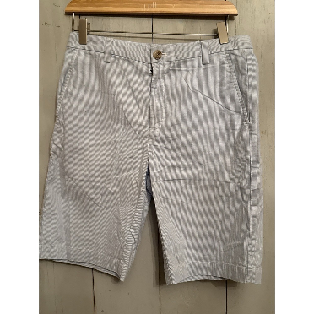 Vineyard Vines Boys Blue Striped‎ Cotton Seersucker Bermuda Chino Shorts Sz-18